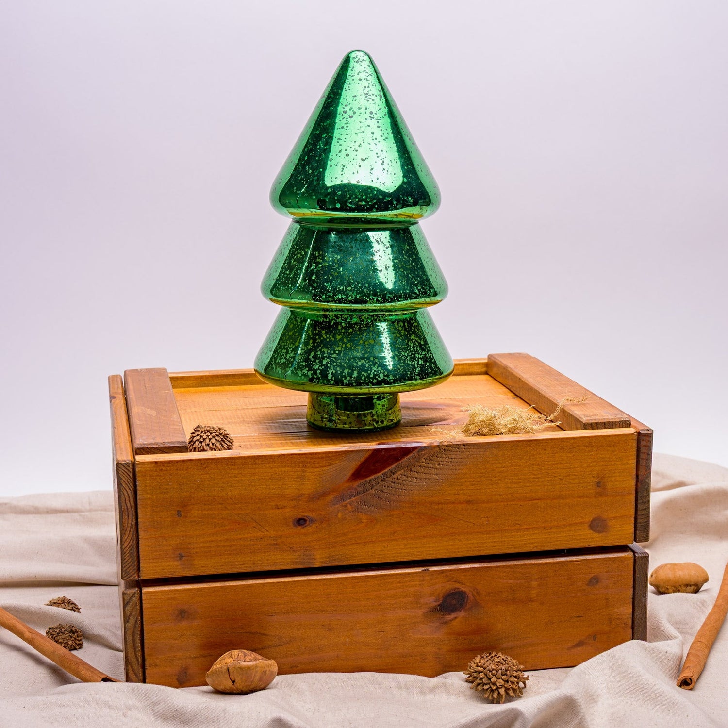 Glass Christmas Tree Candle